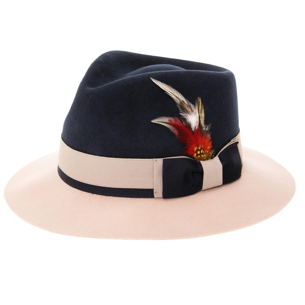 5828 Gangster 100% Austrailian Wool Crushable Puck Trilby Hat - Removable